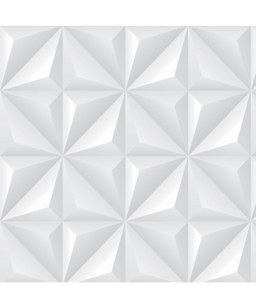 Papel De Parede Adesivo Efeito Gesso 3D - Gesso Triangular Branco Gelo