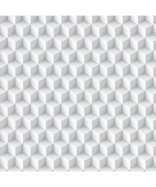 Papel De Parede Adesivo Efeito Gesso 3D - Tapiz Cubos Branco Gelo