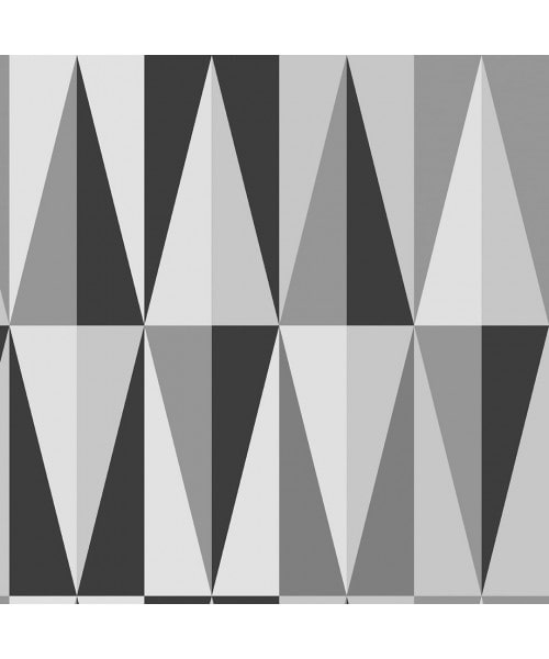 Papel De Parede Adesivo Geométrico - Geométrico Triângulo Preto Cinza