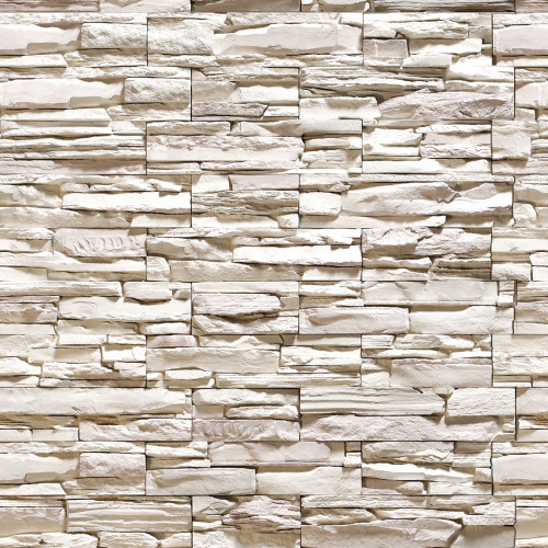 Papel Parede Muro Pedras Canjiquinha com Filetes Tons Claro